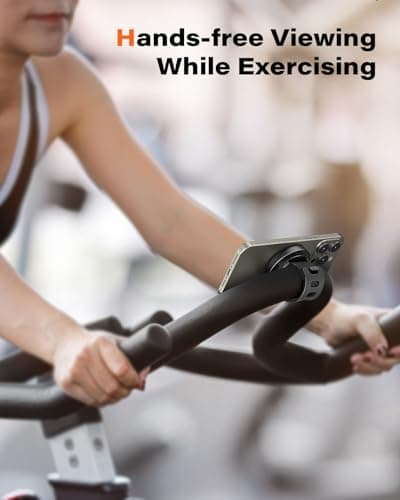 A2C Gym Fitness Phone Mount Car Mount for Magsafe, Magnetic Phone Holder for Gym, Home Fitness Bikes, Workout Equipment, Stroller and Cart Handlebars Compatible with 4.7-6.5" Smartphones — view 4