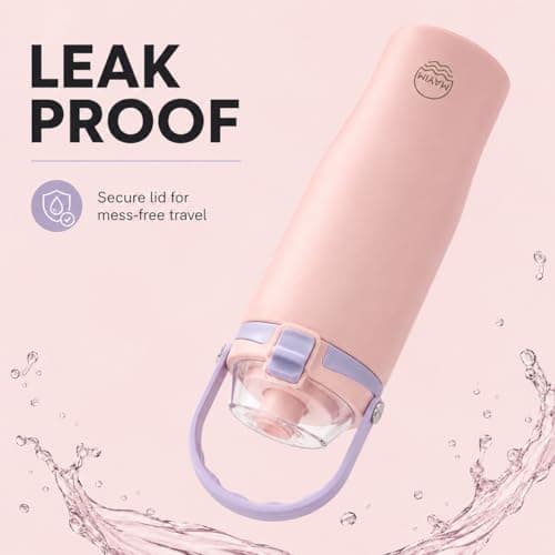 Mayim The SoftSip Bottle — 30oz Insulated Water Bottle with Silicone Spout | Snap-Cover Locks & Protects | Soft Full-Grip Silicone Carry Loop | Dishwasher Safe (Blush Violet) — view 4
