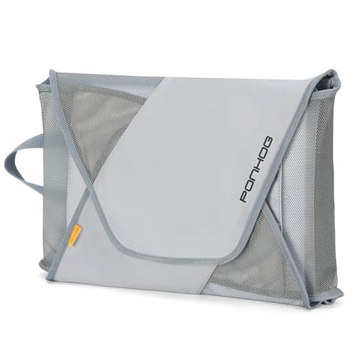 Ponhog Garment Folder - Original Garment Packing Folder Premium Travel Garment Bag Foldable Clothes Shirt Bags Luggage Accessory with Wrinkle-Free Folding Board and Compression Wings Grey, Grey, 1