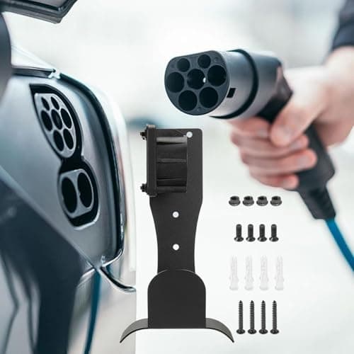 EV Charging Cable Holder- Wall-mounted Charger Cable Organizer, Stainless Steel Wall Mount Bracket | EV Charger Stand | For Home Camping Daily Adventure Vehicle Road Trip Travel Work Driver — view 3