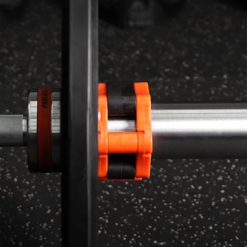 Phoenix Fitness Barbell Clamps - Pair of 1” or 2” Olympic Bar Collars for Weightlifting Bars - Set of 2 Heavy-Duty Barbell Clips - Quick Release Clamps for Home & Gym Training - Orange, 2-inch — view 4