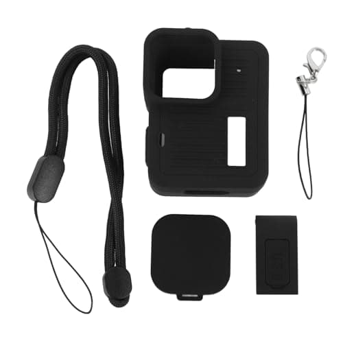 Cocoarm Silicone Protective Case for 4K Action Camera, Scratch and Impact Resistant Action Camera Cover with Battery Side Cover Lens and Lanyard for Travel Cycling Recording — view 6