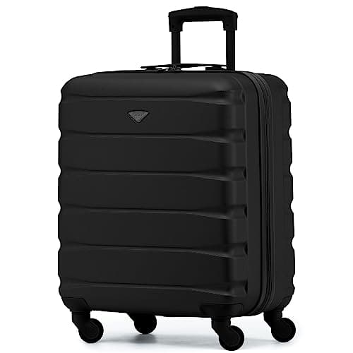 Flight Knight 56x45x25 EasyJet Cabin Bag, Jet2, British Airways Suitcase - Lightweight Small Durable 4-Wheel Cabin Case, Maximum Carry-On Size, ABS Hard Shell, 10kg Hand Luggage Bag- 56 x 45 x 25