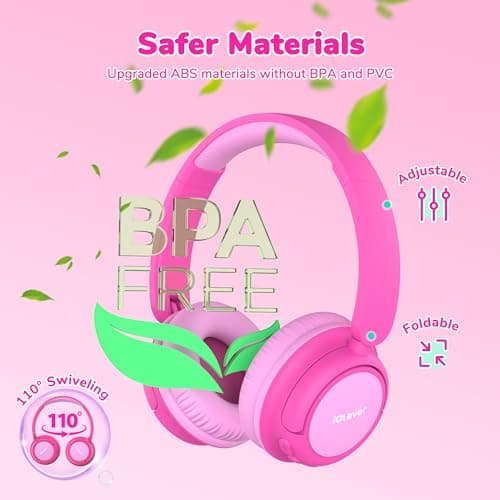 iClever BTH22 Kids Headphones Wireless 60H Play Time for Toddler Travel — view 6