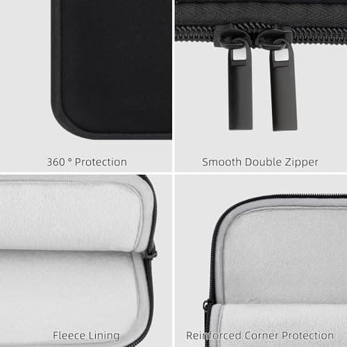HEDUGO 13 Inch Laptop Sleeve Portable Laptop Case with Accessory Pocket Compatible with 13" MacBook Air M4 M3 M2 M1/Pro M2 M1, 14" MacBook Pro Soft Carrying Cover Padded Computer Pouch Cover — view 3