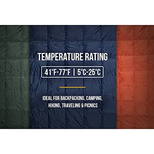 OneTigris Down Camping Blanket for Cold Weather Packable Puffy Backpacking Lightweight Quilt Hiking Gardening Travel Beach Picnic — view 4