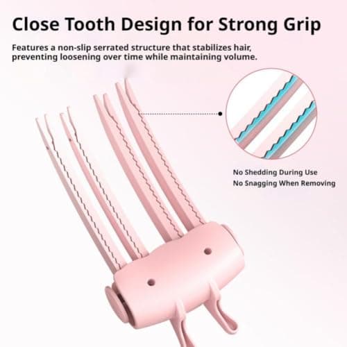Heated Hair Volume Clip, Root Lifter Comb with 2 Heat Settings, USB Rechargeable Cordless Hairs Volumizer, Quick Volumes Touch-Ups, Hairs Volume Tool for Fine Flat Hair Styling, Travel, Office (Pink) — view 4