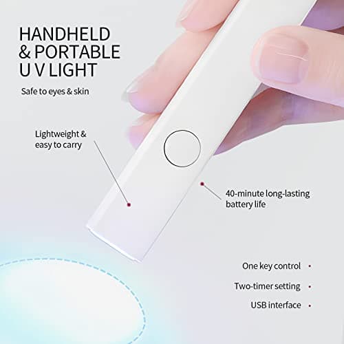 SAVILAND Handheld UV Nail Lamp, 10s Fast Curing Portable for Home or Travel — view 6