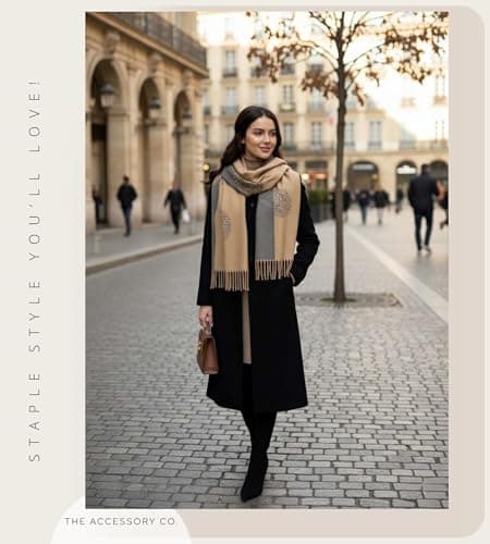 The Accessory Co. Cashmere Tree Life Blanket Scarf - Reversible Scarf Women Pashmina Shawl, Winter Scarfs Women, Large Wrap, Warm, Tree of Life Print Ladies Scarves Long Wraps, Womens Gifts — view 2