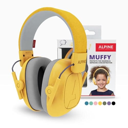 Alpine Muffy Kids Noise Reduction Earmuffs - 5-16 y - Ear Defender - Yellow