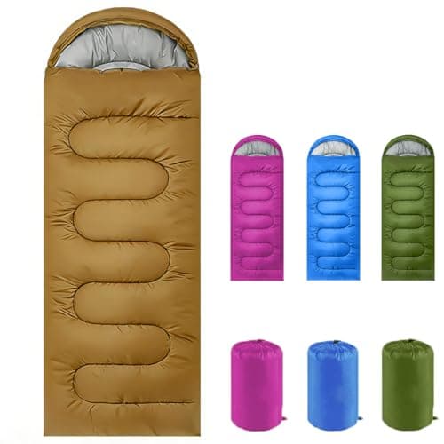 Sleeping Bags for Adults & Kids Sleeping Bag for 3-4 Season, Adult Blanket, Ultralight Carry Bag, Lightweight Compact, Soft for Outdoor Camping, Travel, Hiking (Beige Warm Weather 15-32°C)