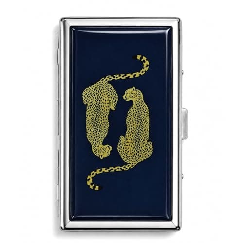 Cuxawamiyo Vintage Metal Cigarette Case with Snap Button Slim Cigarette Box Card Holder Wallet for Travel and Daily Use