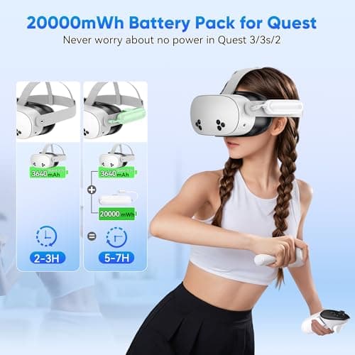 Kinwin Battery Pack for Meta Quest 3/3S/2, 20000mWh VR Extended Battery — view 4