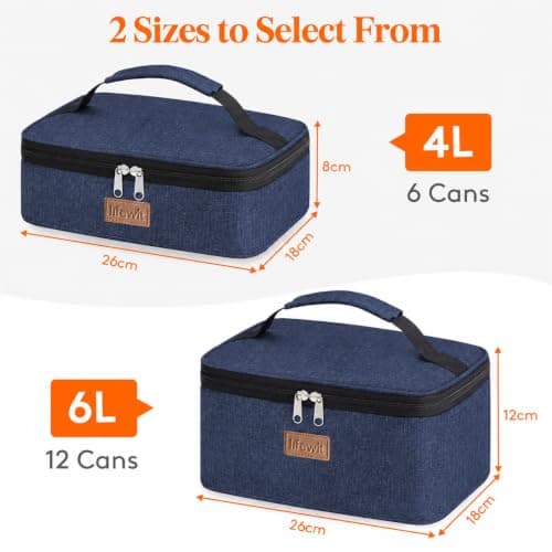 Lifewit Insulated Lunch Bag for Men, 4L Small Cool Bag for Lunch,Dark Blue — view 5