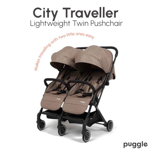 Puggle City Traveller Double Pushchair (Truffle) — view 2