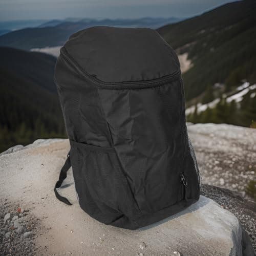 Packable Backpack 50L Lightweight Foldable Hiking Rucksack(Black) — view 5