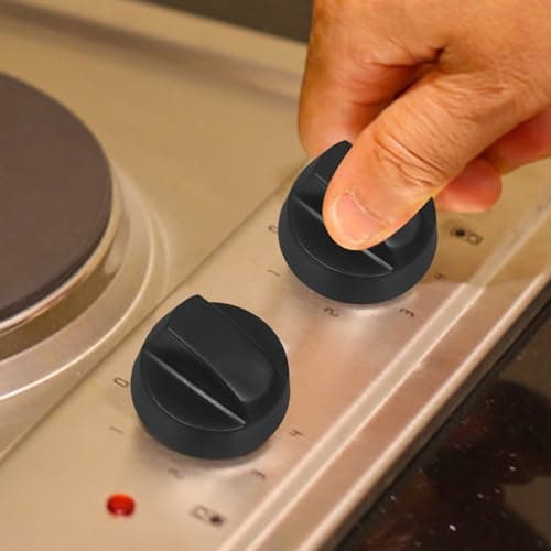 Black Universal Oven Stove Control Knobs with 5 Adapters, Abs — view 6