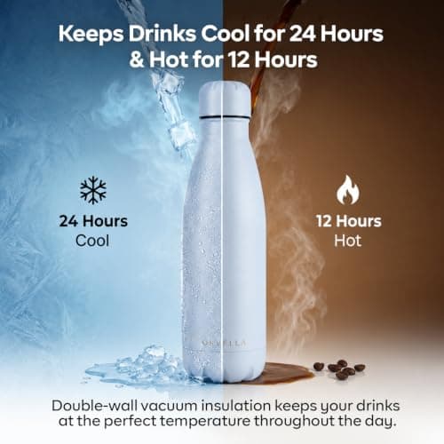 ORVELLA Stainless Steel Water Bottle with Vacuum Insulation 500ml - Sky Blue — view 2
