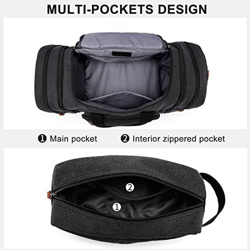 Travel Duffel Bag for Men Women, 40L Foldable Weekend Overnight Bag with Shoe Compartment & Shoulder Strap, Large Sport Gym Duffel Bag Hospital Holdall, Black — view 3