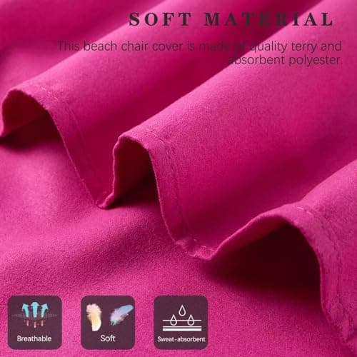 Morbuy Portable Solid Color Beach Towel, Beach Chair Cover Towel, Sun Lounger Beach Towel with Pockets, Microfiber Chaise Lounge Towel Cover for Summer Outdoor Garden Pool Vacation Travel (Dark Blue) — view 4