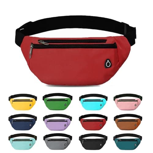 Rosoz Bum Bag, Belt Bag Women's Bum Bag Men's Gifts Sports Hip Bags for Outdoor Travel Running Cycling, red
