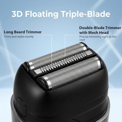 Electric Foil Shaver for Men, Dual Floating Travel Razor for Close Shaving — view 4