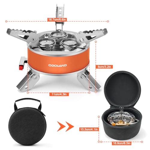 Odoland 4000W Camping Stove, Windproof Adjustable Lightweight Backpacking Gas Stoves, Portable Camp Propane Burner with EVA Box for Outdoor Camping Hiking — view 6