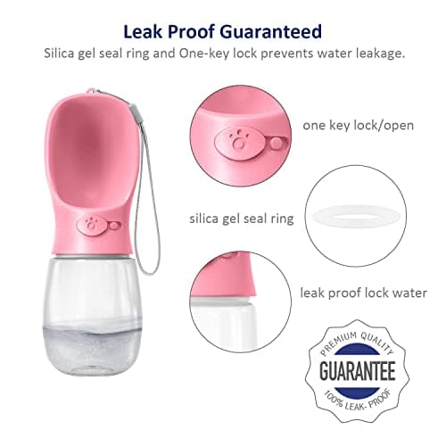 WePet Portable Dog Water Bottle, 350ml, Leak Proof Puppy Water Dispenser with Drinking Feeder for Pets Outdoor Walking, Hiking, Travel, Food Grade Plastic — view 4
