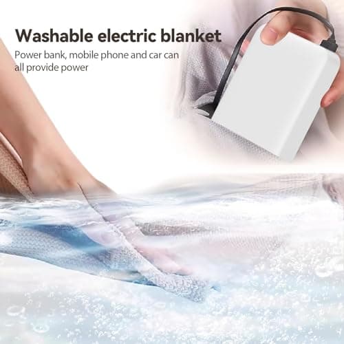 150 * 80cm 3 Gears Portable Heated Blanket, Cordless Heated Blanket, Portable Heated Shawl, USB Heated Blankets, Heated Wearable Blankets, for Women Girl Family Lovers (Green) — view 6