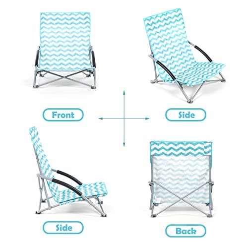 Unibos Set of 2 Folding Low Camping Chair, Lightweight,Foldable,Portable Garden Beach Chair Perfect for Camping,Garden,Festivals,Fishing,Caravan Trips and BBQs (Zigzag) — view 6