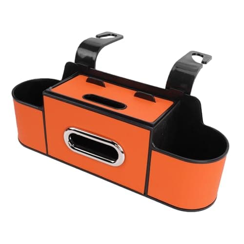Vikye Universal Car Seat Headrest Organizer with Hooks and Tissue Dispenser for Family Travel and Road Trips (Vibrant Orange) — view 5