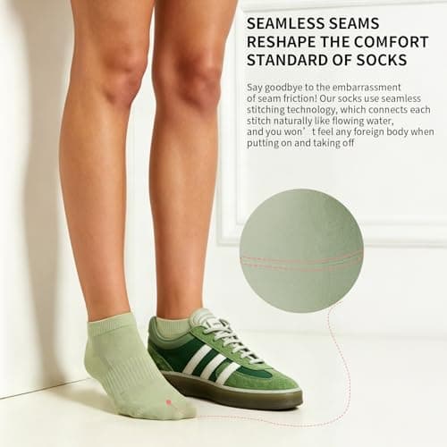 BUDERMMY Bamboo Trainer Socks for Womens, 5 Pairs No Show Ankle Low Cut Invisible Socks Ladies Breathable Short Socks (UK, Numeric, 3, 5, Regular, Regular, 5 Pairs Multicolour) — view 2
