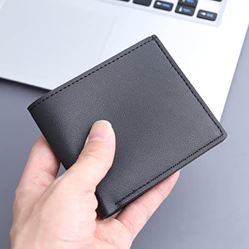 2026 New Arrivals Backpack Women's Fashion Men ID Short Wallet Solid Colour Bag Oepn Purse Multiple Card Slots Clutch Bag (Black, One Size) — view 2