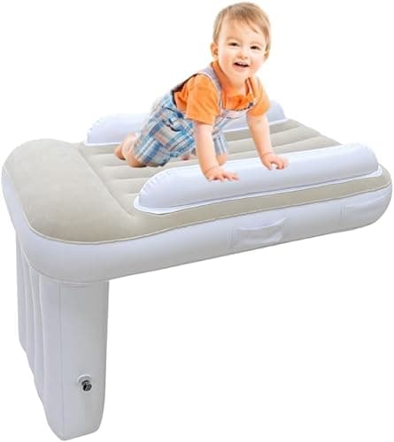 JANTEELGO Airplane Bed for Toddlers Baby Travel Essentials (No Pump) Portable Inflatable Beds Kids to Lie Down and Rest - Plane Bed for Kids Fits Most Seats for Flight, Car