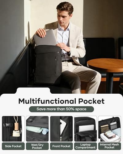Vacuum Travel Backpack Garment Suit Bags Men with Pump Carry-on Vaultbag — view 6