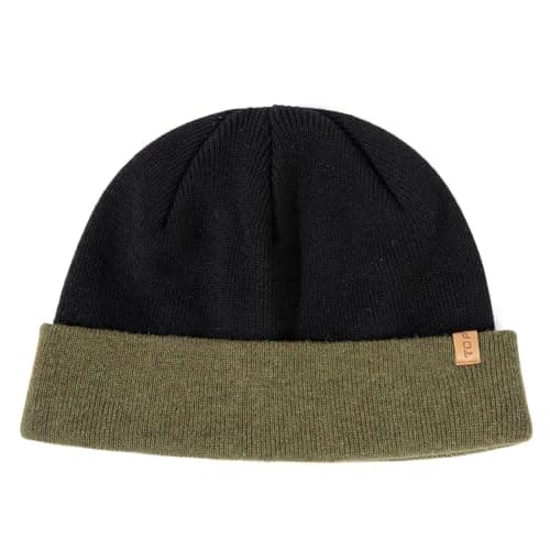 TOP-EX Fisherman Beanie 80% Merino Wool Warm Knit Black & Army Green XL/XXL — view 6