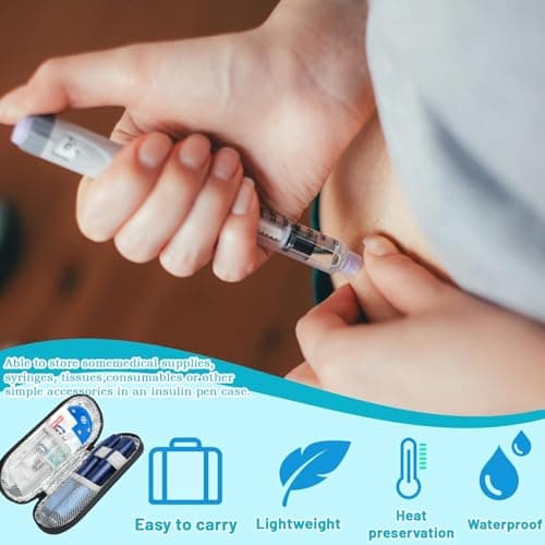 RJFUJP Insulin Cooler Travel Case, Monjaro Travel Case with 2 Ice Packs, Insulin Pen Case for Diabetic Supplies, Lightweight Durable Small Storage Black Insulin Travel Cases Cooler for Flight — view 5