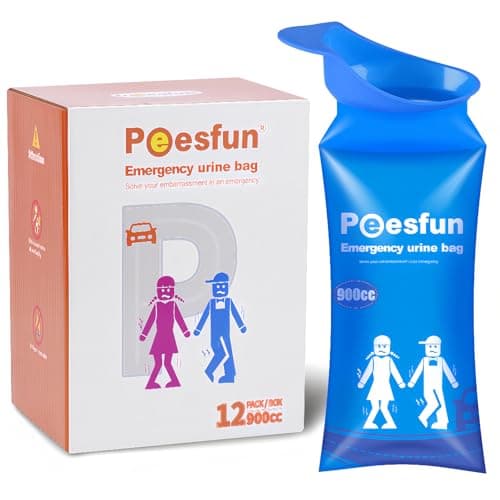 12-Pack Disposable Urinal Bags with The Large Open,900ml Portable Toilet Pee Bags,Emergency Bag Vomit bags for travel Portable and Camping Toilet for Men,Women,Pregnant,Patient,Kids, and Traffic Jam