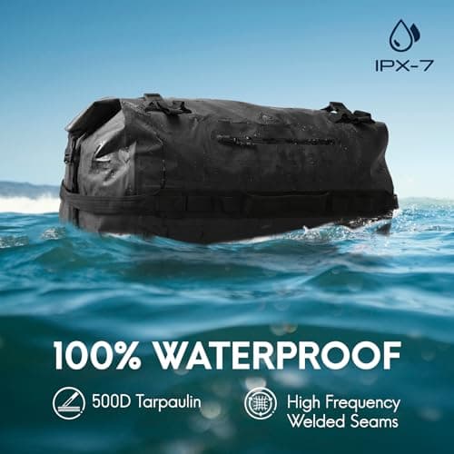 Haimont IPX7 Waterproof Roll-Top Dry Duffel Backpack, Black, 60L — view 2