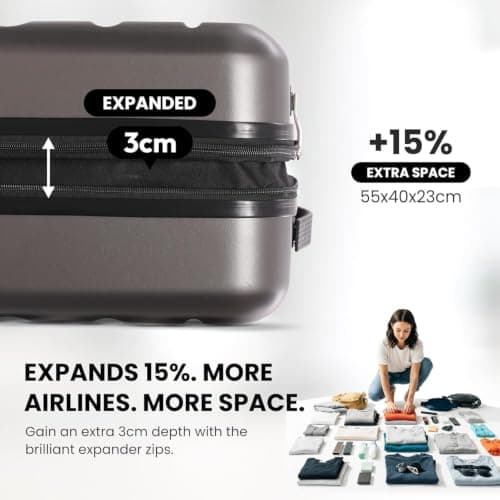 Aerolite 55x40x20 Premium FlexShell Expandable Ryanair Priority Suitcase — view 2