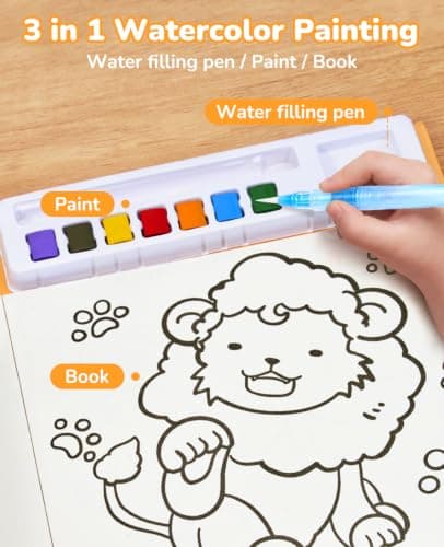 JoyCat Paint with Water Coloring Books for Toddlers (Light Orange) — view 3