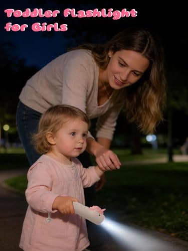 CoolGift Mart Kids Silicone Torch Pink Unicorn Girls Flashlight — view 3