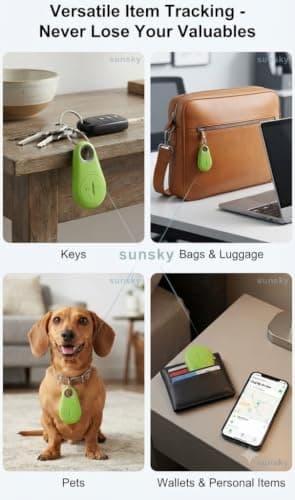 Powerful Bluetooth Item Finder–Smart Tracker Travel-Friendly, Replaceable Battery Remote control Prevent Loss Wallet, Suitcase Anti-Lost Device Luggage for pets cat (Green) — view 6