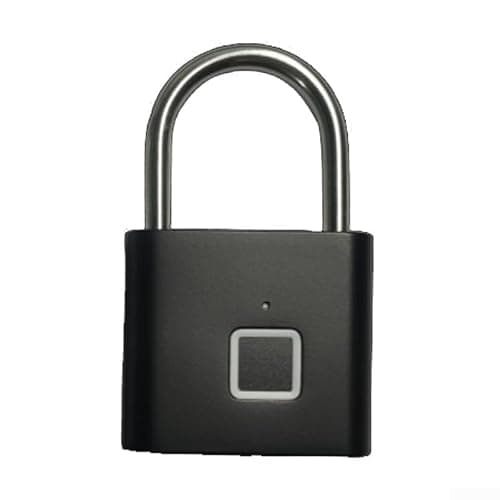Fingerprint Padlock, Rechargeable for battery Waterproof Keyless to Use Outdoor Indoor Security Lock Portable Biometric for access Quick for unlock(30 Black)
