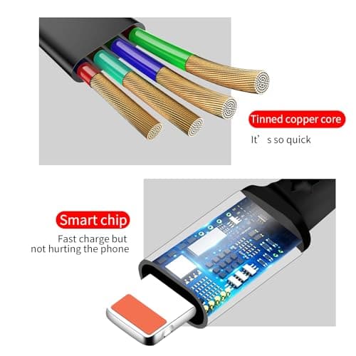 SDBAUX 2 Pack Multi Charging Cable 1M, 3A Retractable Charger Cord 3 in 1 — view 4