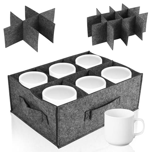 Felt Cup Storage Organizer with Removable Dividers, 6/12 Compartments