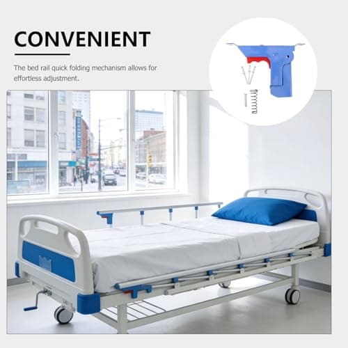 PRETYZOOM Bed Rail Quick Release Button for Hospital and Nursing Home Beds, Iron Material with Folding Hinge Assembly, Enhanced Patient Protection and Quick Emergency Response Mechanism — view 3