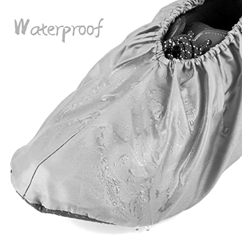 MELTU 1 Pair Reusable Shoe Covers, Non-Slip Washable Overshoes, Waterproof Boot Covers, Dustproof Overshoes for Household (Red) — view 4