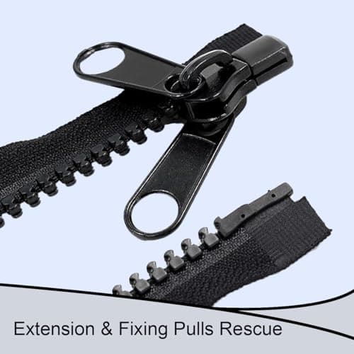 8Pcs Zipper Pull Replacement,Zinc Alloy Zips for Sewing Assorted Sizes UK Zip Puller,Detachable Zip Repair Kit,Extension & Fixing Pulls Rescue for Repair Clothes Jeans Coats Jacket Backpack Luggage — view 4