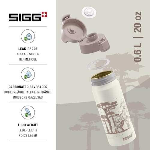 Sigg - Aluminium Water Bottle for Children - WMB One Brave Safari - Suitable for Carbonated Drinks - Leak-Proof - Light as a Feather - BPA-Free - Sports & School - White — view 3